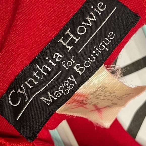 Cynthia Howie Maggy Boutique Midi Maxi Dress Womens 12 Red Vintage Modest Casual - Picture 7 of 10